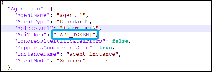 Locate the appsettings file and input the token value in the Api token parameter.