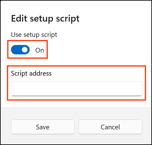 Use setup toggle ON.
