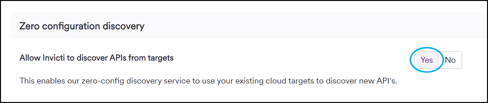 Allow Invicti to discover APIs from targets.