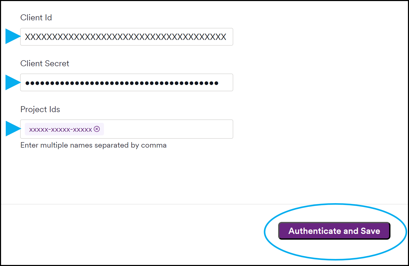 Authenticate and Save.