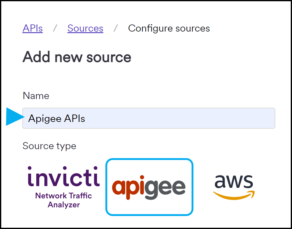 Apigee source type.