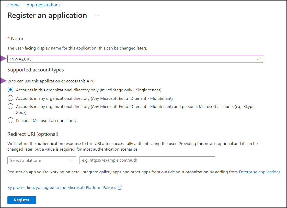 Register an application.