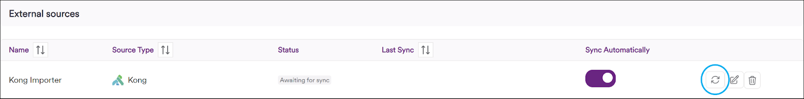Synchronize API import.