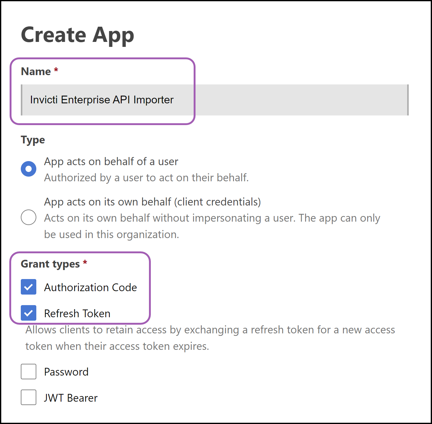 Create App page in MuleSoft.