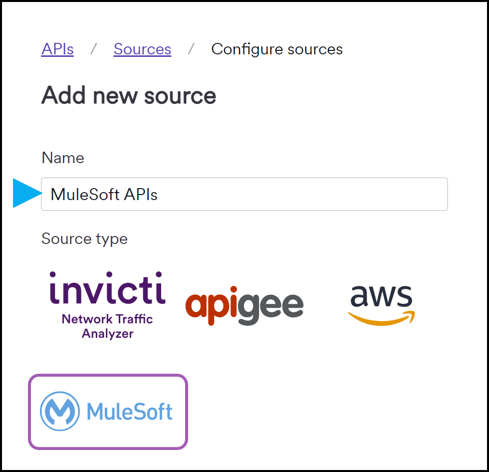 MuleSoft source type.