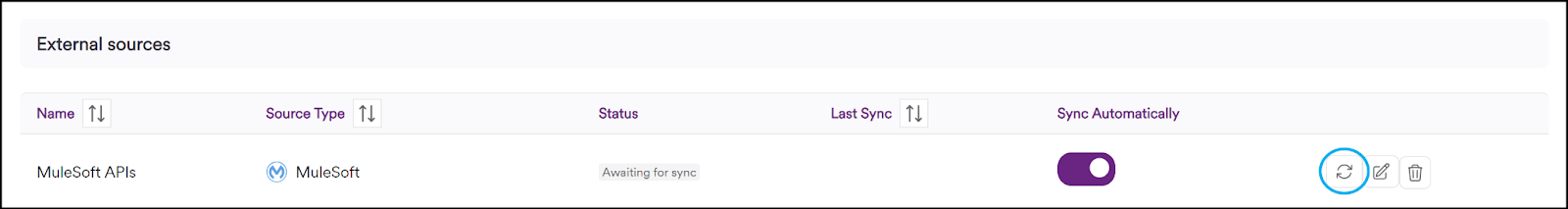 Synchronize the API import.