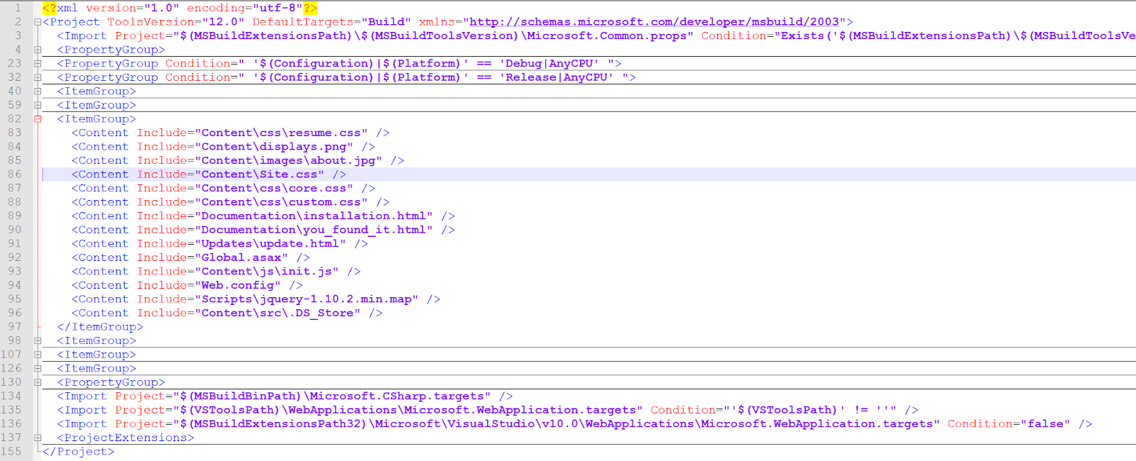 ASP.NET project file.