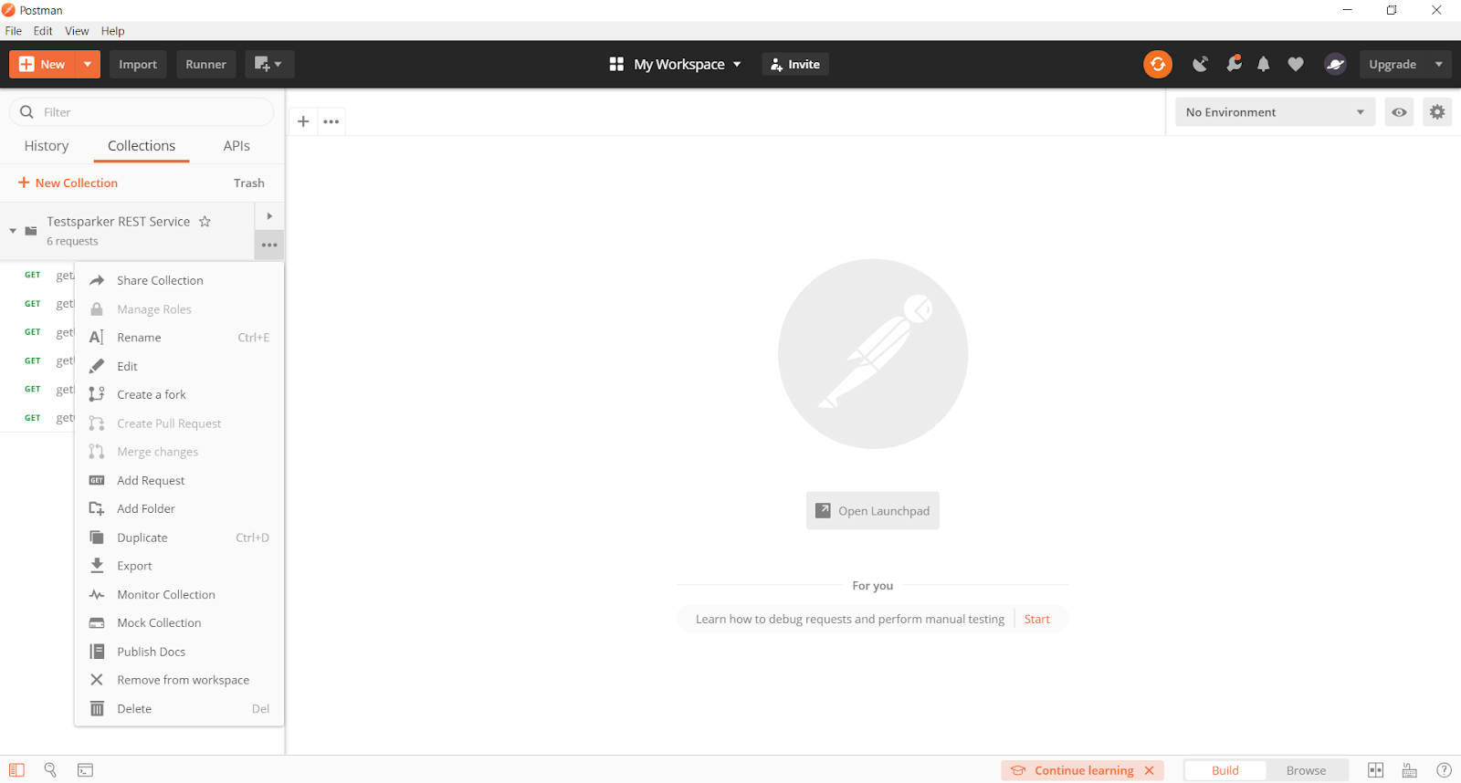Postman export collection.