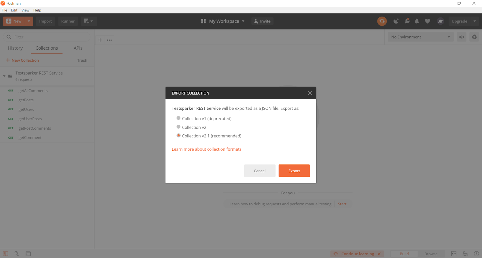 Postman export format.