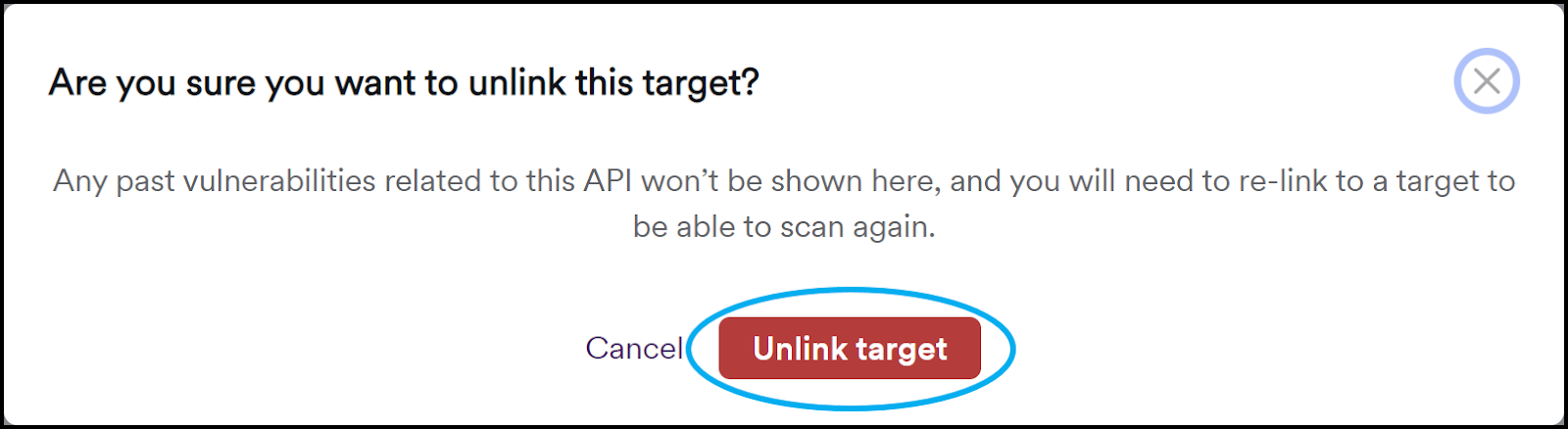 Confirm unlink target.