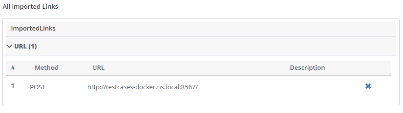 Imported links section for a GraphQL API definition in Invicti Enterprise.