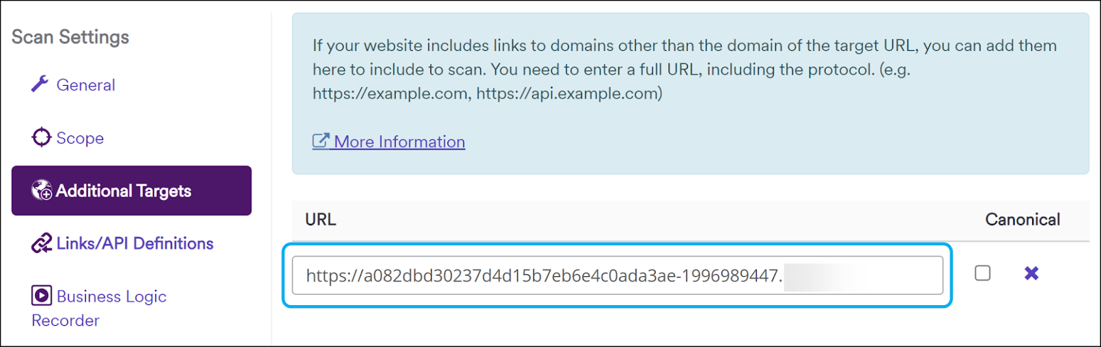 gRPC as an additional target in Invicti Enterprise.