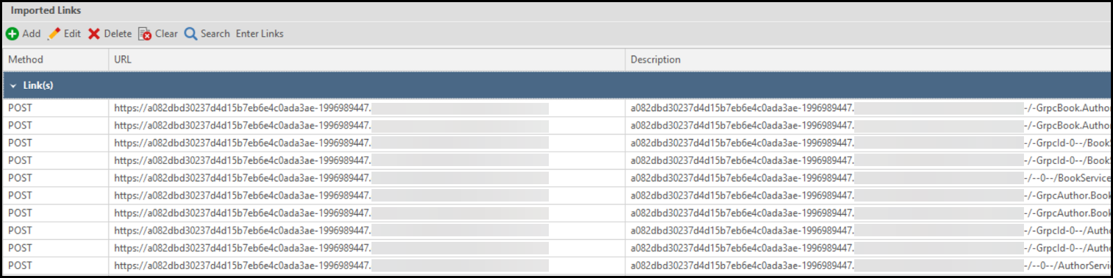 Imported links updated in Invicti Standard.