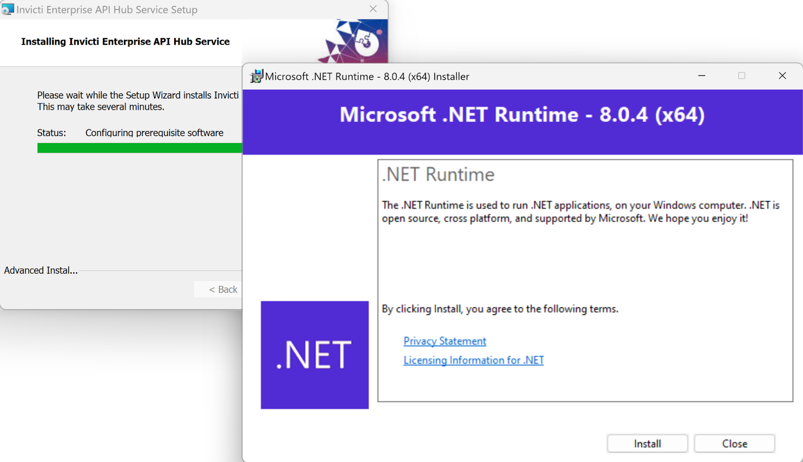 Install prerequisites for API security.