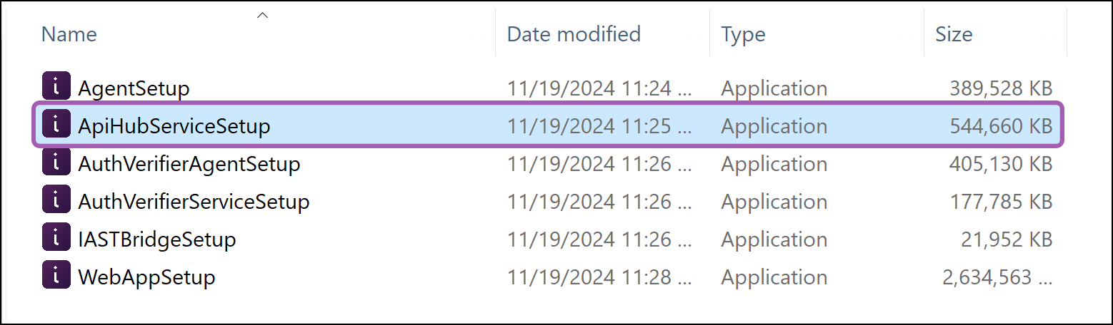 Api Hub Service Setup file.