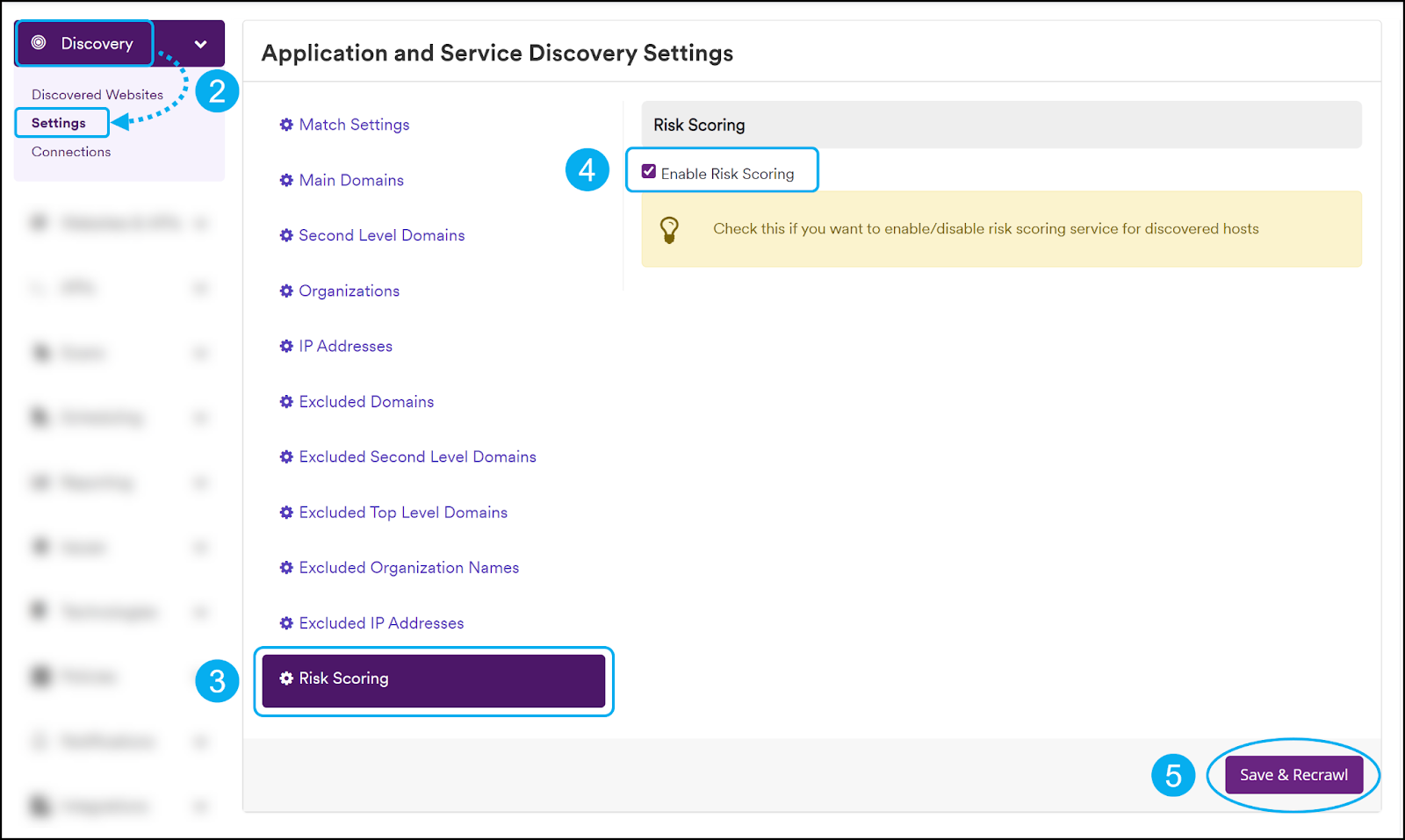 Invicti Enterprise Predictive risk scoring settings.