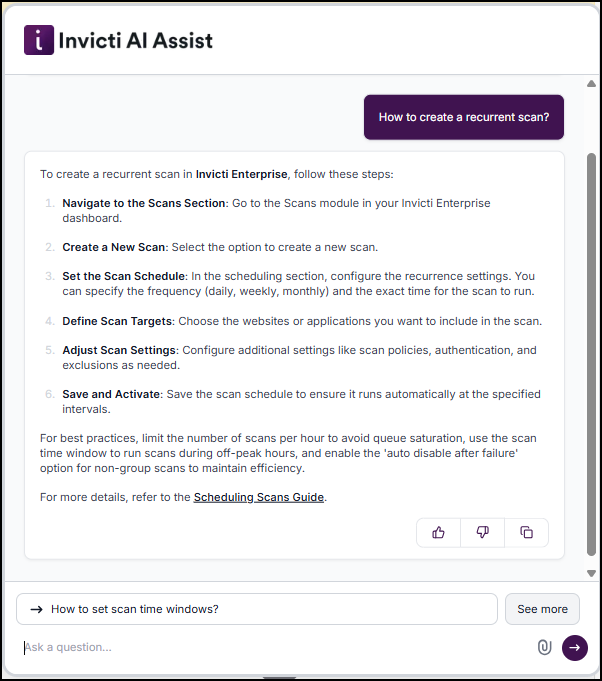 AI Assist bot location in bottom right corner