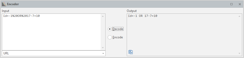 Encoder panel in Scan Summary Dashboard