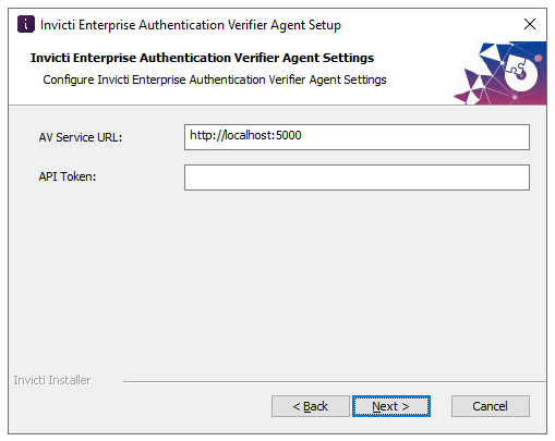 Authentication Verifier Agent settings.