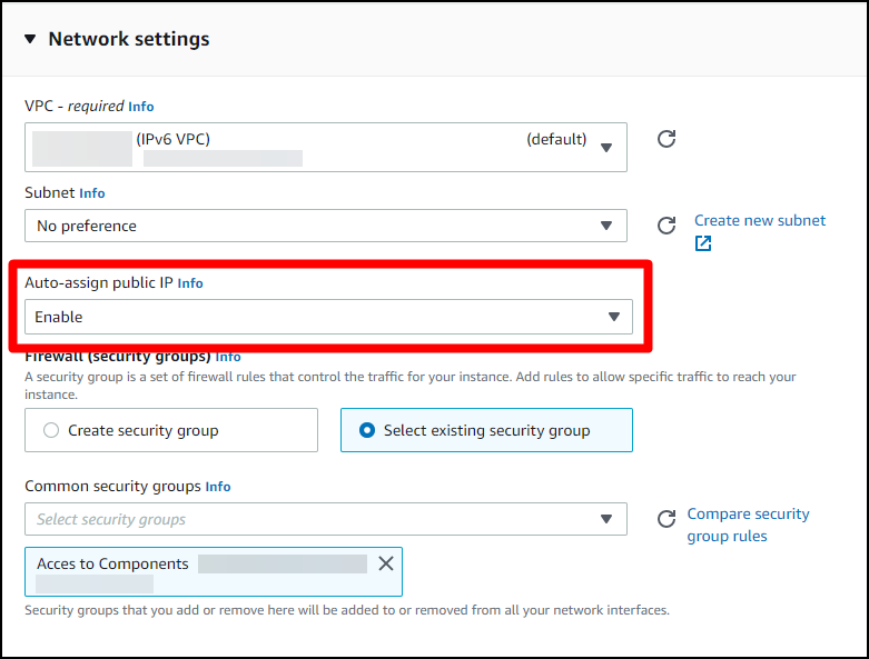 Auto-assign public IP for RDP connections.