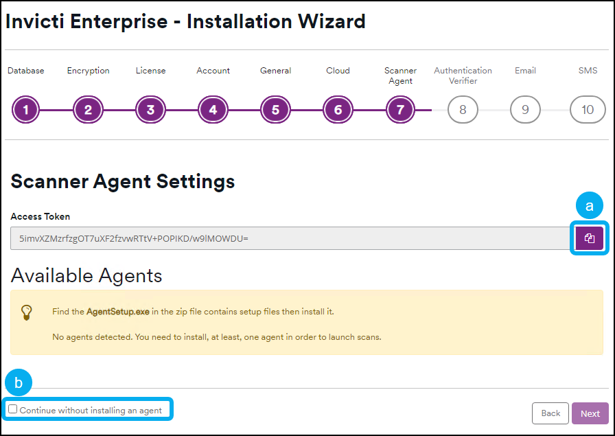 Scanner Agent Settings.