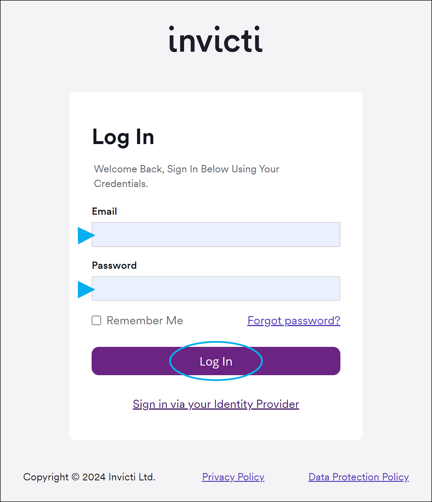 Invicti Enterprise login page