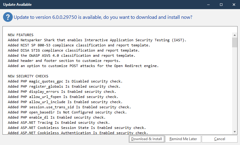 Download and install updates button.