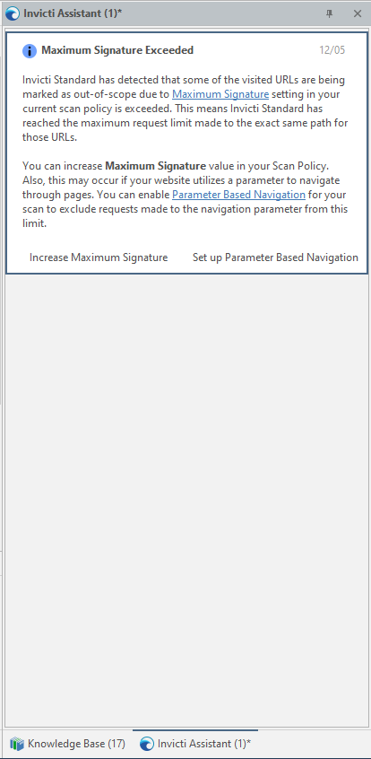 Knowledge Base panel in Scan Summary Dashboard