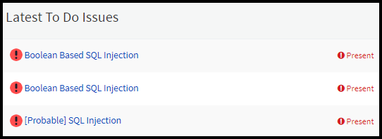 Latest To Do Issues widget