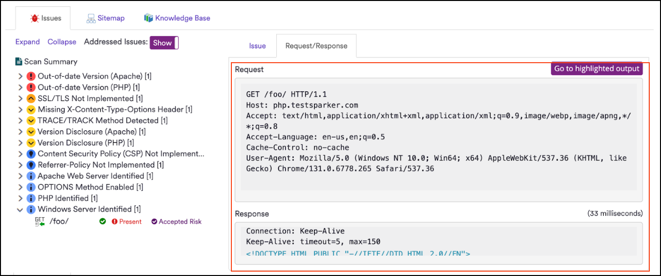HTTP Request/Response tab showing retention notice