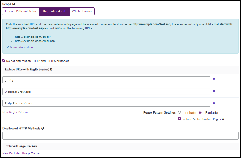 Setting up scan scope and exclusions in Invicti Enterprise