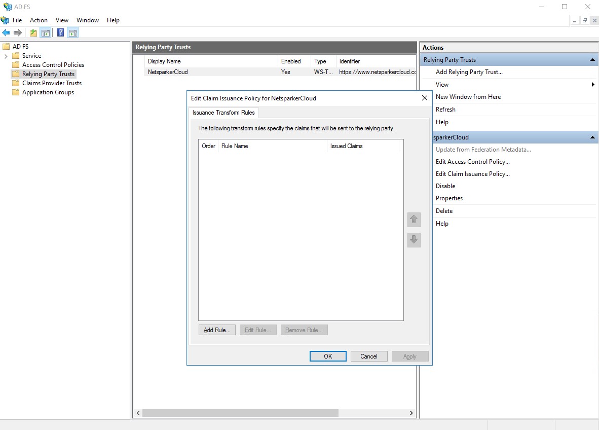 ADFS Edit Claim Issuance Policy