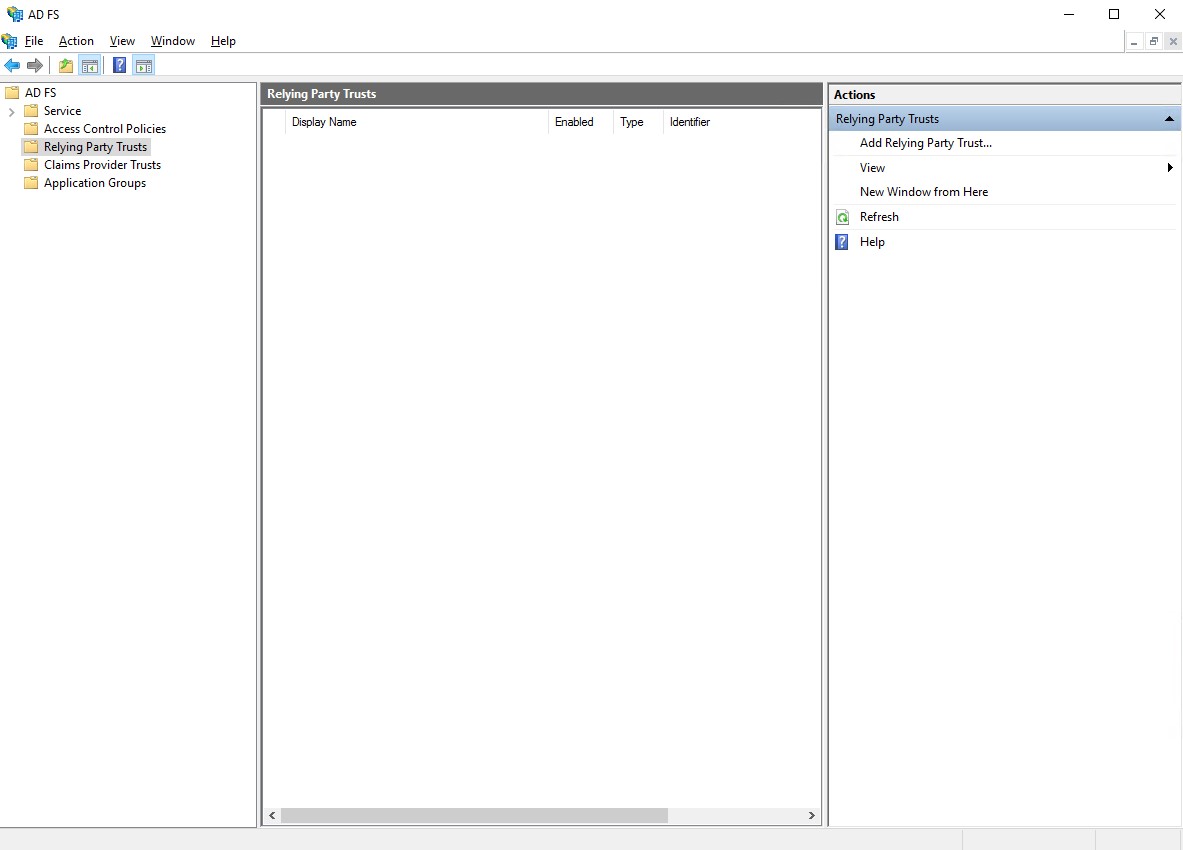 Microsoft ADFS Management Console