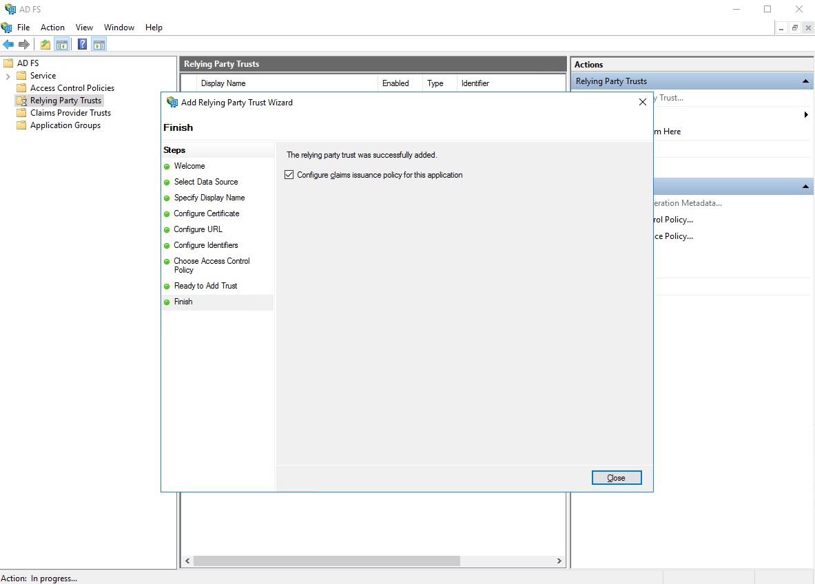 ADFS Ready to Add Trust