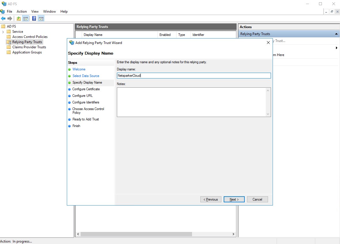 ADFS Select Data Source