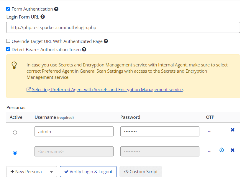 Azure Key Vault persona verify