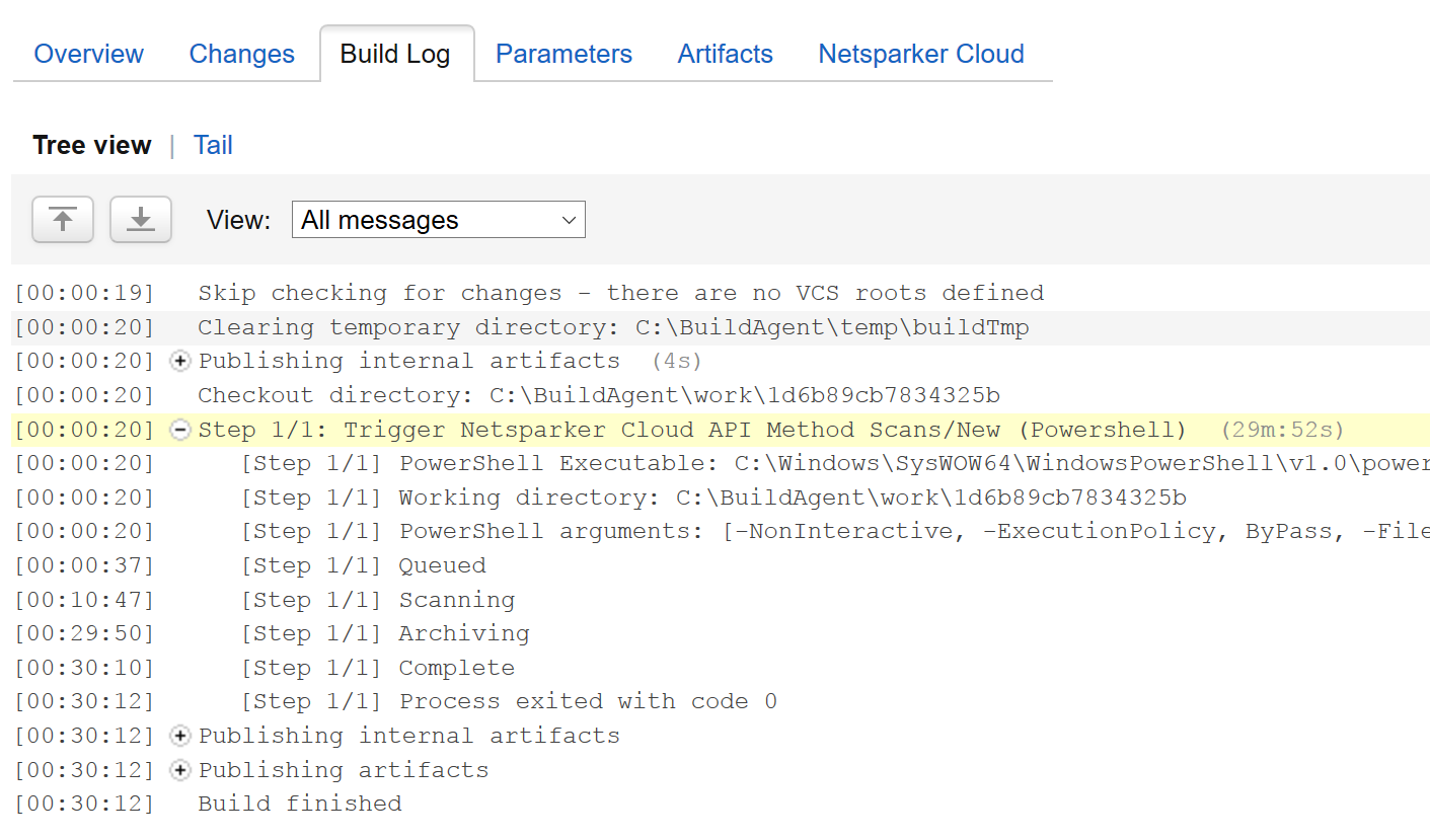 Run build configuration