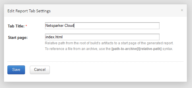 Build report tab setup