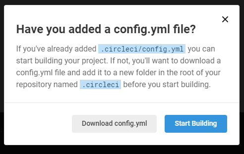 CircleCI projects page showing project list and setup options