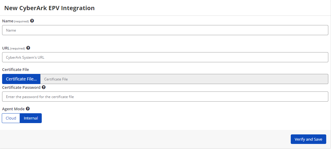 CyberArk EPV integration selection