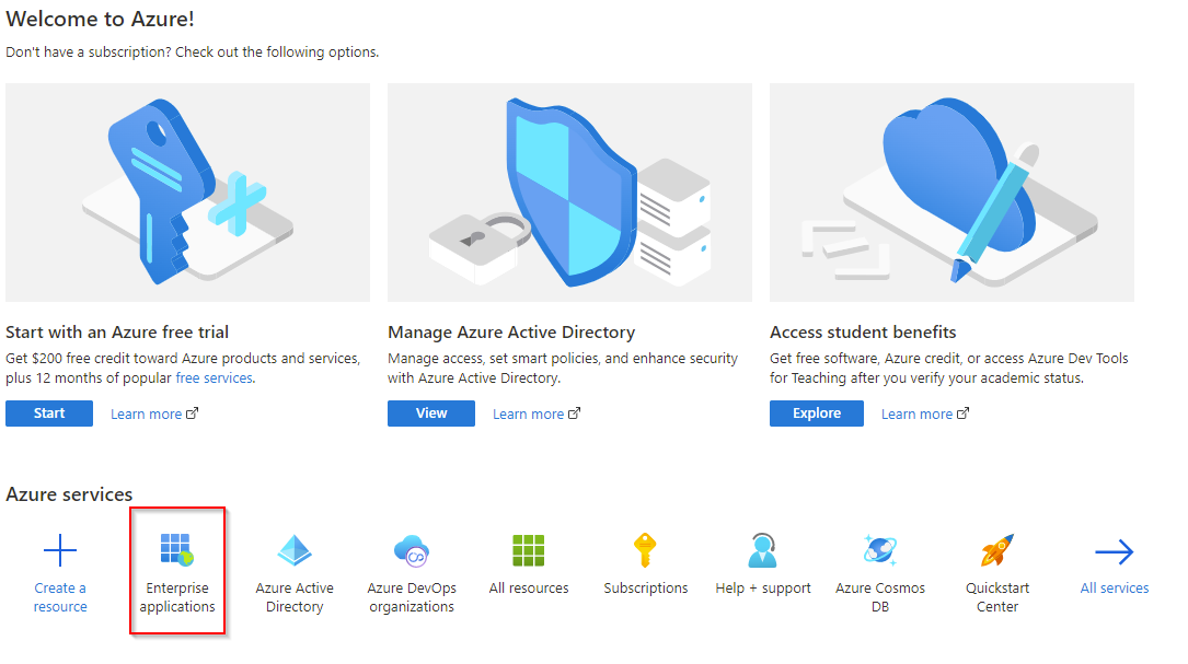 Entra ID Enterprise Applications page