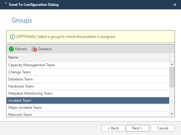 Configure Send To wizard launch button for guided Freshservice integration setup