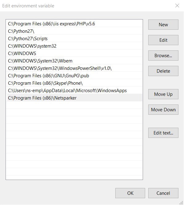 Opening Environment Variables dialog from System Properties