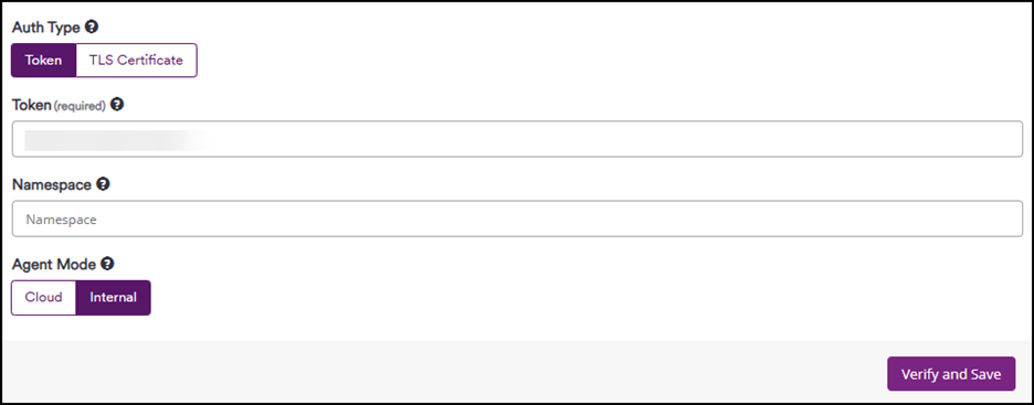 HashiCorp Vault token authentication configuration