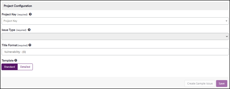 Create Sample Issue testing functionality showing successful integration confirmation