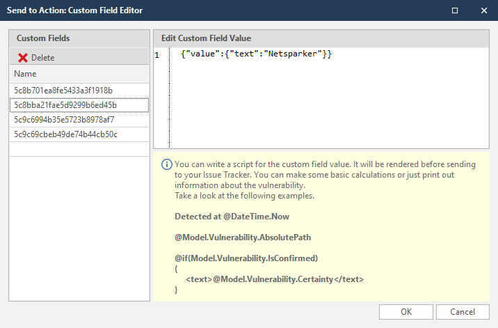 Trello Custom Fields Editor dialog showing custom field value configuration