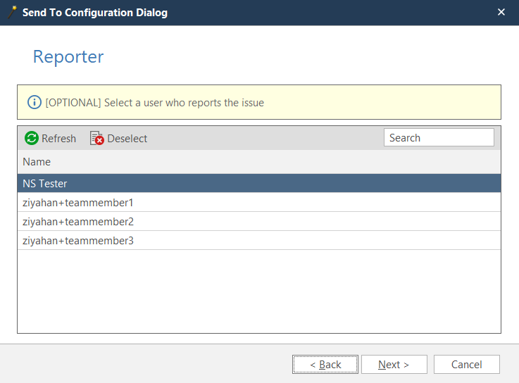Jira wizard issue type selection showing available issue types for vulnerability reporting