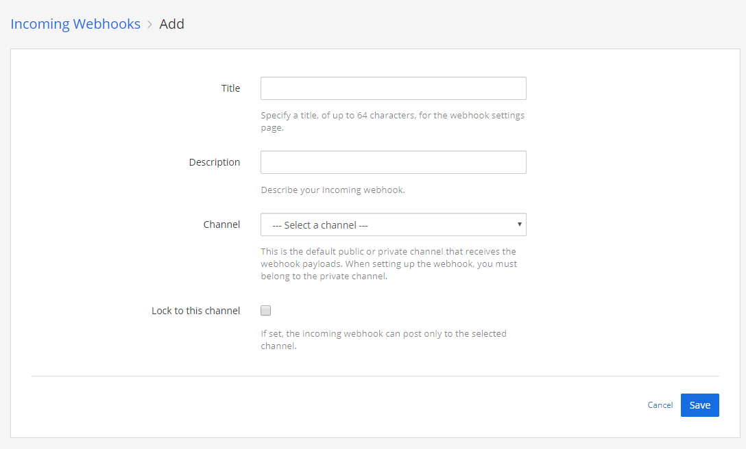 Add incoming webhook in Mattermost