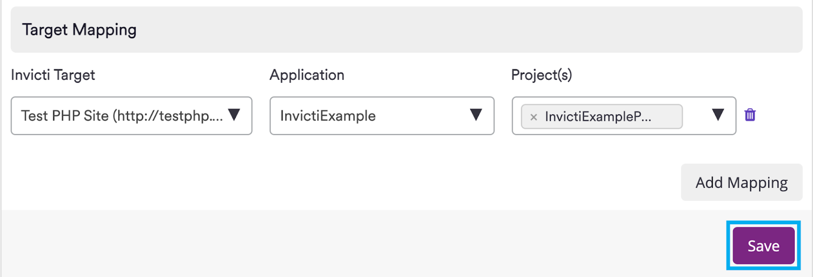 Saving the completed Mend integration configuration