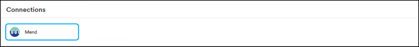 Selecting Mend integration from Connections section